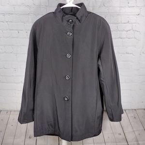 Jones New York Black Button Down Lined Fall Coat